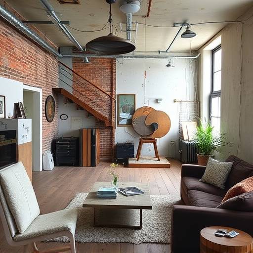 Foto del loft prima della ristrutturazione, mostrando un ambiente disordinato e datato
