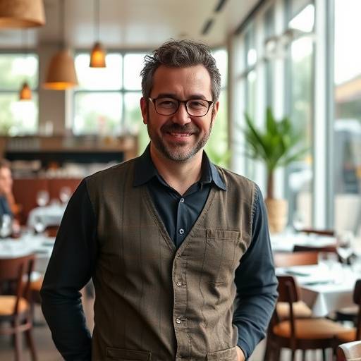 Foto di Alessandro Verdi, proprietario di un ristorante ristrutturato da ArchiNova