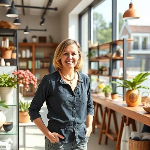 Foto di Anna Moretti, proprietaria di un negozio rinnovato da ArchiNova